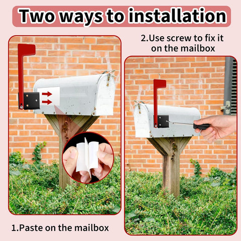 Flag for Mailbox,Red Mailbox Flag Replacement Kit Stainless Steel Mail Box Flags for Outside Metal Wood Wall Two Installation Options