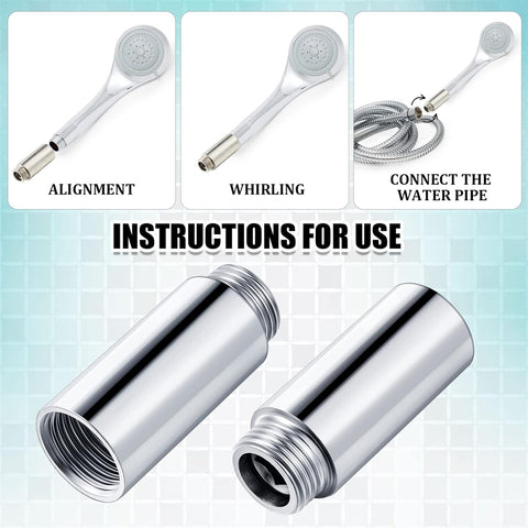 Amylove 2 Pcs Shower Head Extension Arm Stainless Steel Shower Pipe Extension 1/2pt Male to 1/2pt Female Thread Cast Pipe Fitting Coupler Adapter(2 Inch)