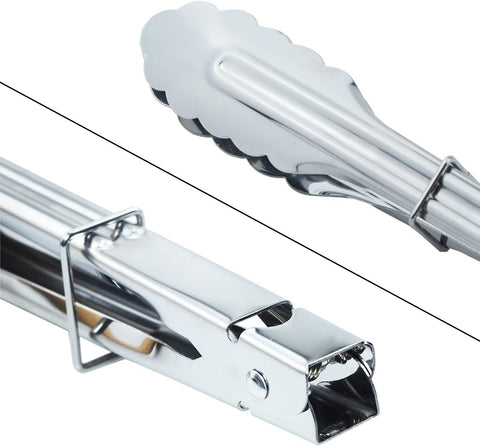 Stainless Steel Serving Tongs Grilling Tongs for Cooking Camping Barbecue (12-Inch 3 Pieces)