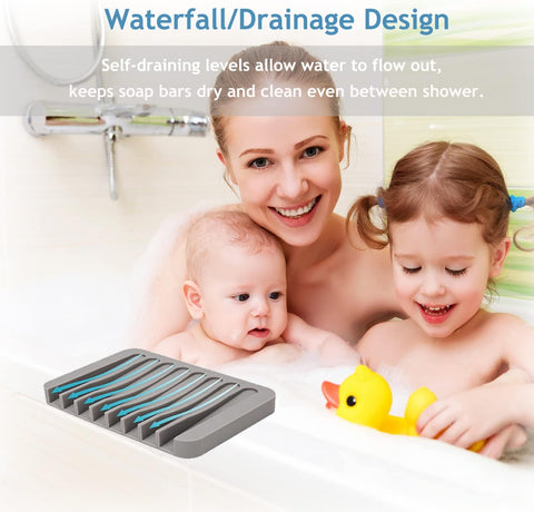 Soap Dish Holder for Shower, Self Draining Soap Tray for Bathroom, Extend Soaps Life and Keep Dry