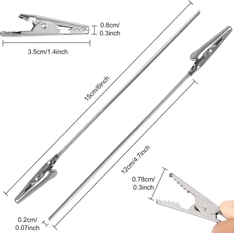 40 PCS l Wire Long-Tailed Alligator Clamp Photo Clip Holder - Alligator Clips for Crafts, DIY Card, Photo, Memo Holder (6inch/150mm)