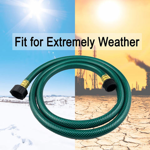 PVC Garden Hose 1/2 Inch, 5 FT Flexible Water Hose Green with Male and Female Plastic Fittings - No Leaking and Lightweight for Household Outdoors Lawns Patio