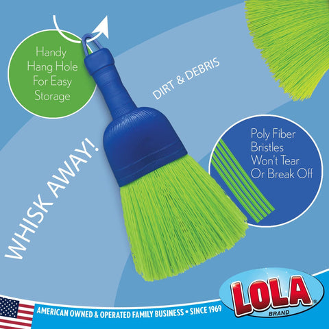Whisk Broom, Hand Brush, Durable Bristles, Whisks Away Dirt & Debris, Compact, Hang Hole for Easy Storage, Indoor/Outdoor, 1 Pack
