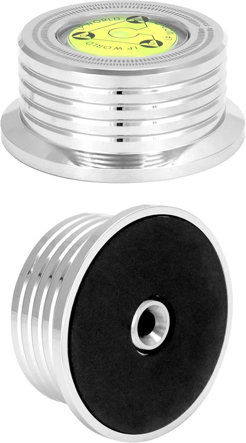 Record Weight Phono Disc Stabilizer, 60HZ Record Weight Stabilizer, with Bubble Leveling (60Hz, Silver)