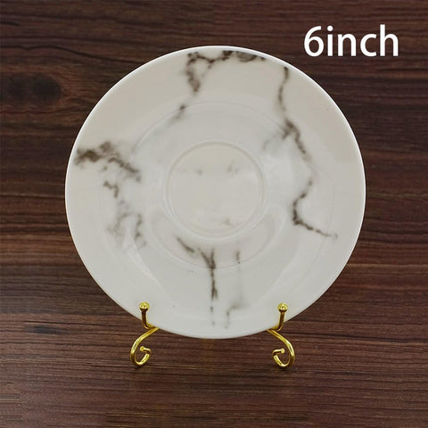 Plate Stands for Display 4 Inch - Decorative Plate Holder - Gold Metal Picture Stand for Table - Small Easels for Display Card, Photo, Mini Sign, and PSA Slab - Ideal for Party and Wedding - 2 Pack