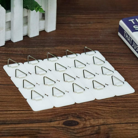 1.25 Inch Invisible Adhesive Plate Hanger Set Vertical Plate Holders for The Wall (20 Pack)