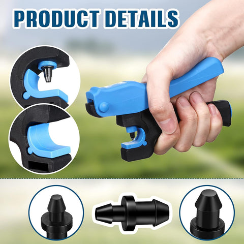 51 Pcs Drip Irrigation Hole Punch Tool Set, Drip Irrigation Punch Tool 50 Pcs 1/4 Inch Goof Plugs for Outdoor Garden Lawn Pipe System Hose Tubing(Fresh Style)
