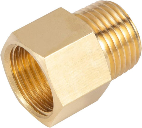 Brass Pipe Fitting Reducer Adapter1/2" NPT Female X 1/2" NPT Male Extension Connector （4-Pack）