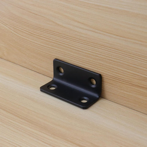L Bracket for Shelves Heavy Duty Corner Brace Stainless Steel Shelf Brackets Metal Braces for Wood Furniture Cabinet Chair, Black ,1.8" x 0.79"x 0.79"-5pcs