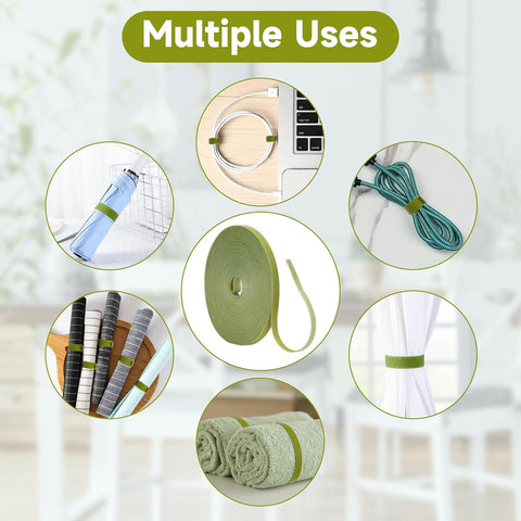 Garden Ties Plant Tape Ties Nylon Plant Tape Strap 65.6 Feet Plant Support Tape Reusable Garden Tape 1/2'' Army Green Plant Tape For Climbing Plants,Tomato,Vines,Cables,Flowers,Indoor Outdoor