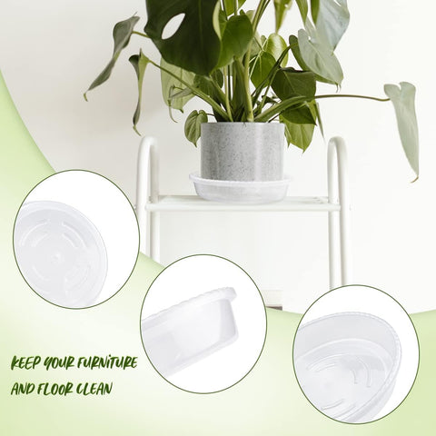 9 Pack Clear Plastic Plant Saucer, Durable Plant Trays Flower Plant Pot Saucer Plant Container Accessories for Indoors & Outdoors, Stop Messes & Stains in Your Garden (6"+8"+10")