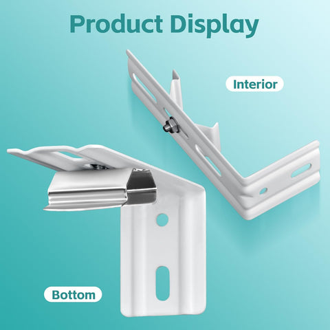 6 Pcs Vertical Blinds L Bracket Vertical Blind Wall Mount with Headrail 1-1/2" C Clamp Brackets 4" Outside Mounting Bracket Clips Vertical Blind Top Code Mounting (Silver)