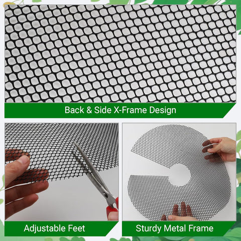 4-Pack Plant Pot Grids- 15.7 Inch Cuttable Mesh Plant Pot Soil Covers -Protectors from Animals - Plant Protector Ring for Indoor Outdoor Garden Plant Landscaping