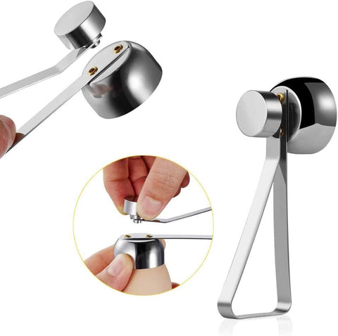 Egg Shell Cutter with Spring Mechanism for Soft and Hard Boiled Eggs Silver 1 Piece