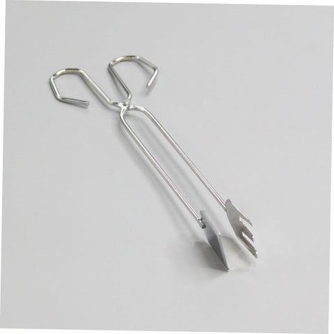 Silver Stainless Steel BBQ Tongs with Long Handle Heat Resistant Barbecue Tongs for Meat & Vegetables