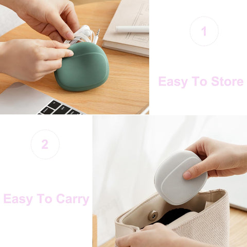 3 Pack Headphone Case Grey Red Green Portable Wireless Cable Storage Organizer for Mobile Phone Accessories