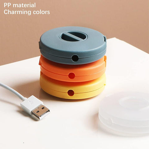 4-Piece Cable Organizer Set - Retractable Cable Winder - Multiple Colors - Portable Cord Management - Ideal for Home Office Classroom