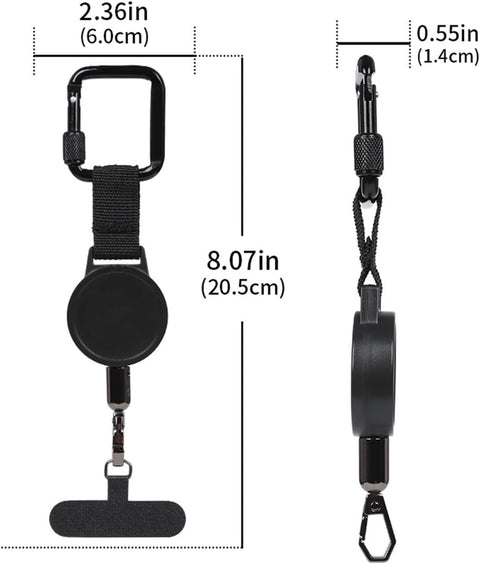Heavy Duty Retractable Anti-Theft Phone Cable with Stainless Steel Cord Ideal for Construction Outdoor and Travel