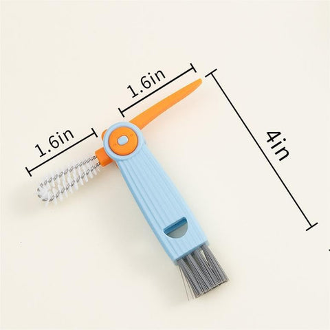 3-in-1 Bottle Cap Cleaning Brush Set with 3 Brush Heads Rotatable Compact Multifunctional