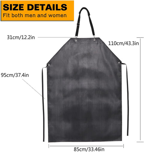 Thick Rubber Waterproof Apr, Adjustable Heavy Duty Dishwashing Apr, Work Apr For Cooking, Cleaning Fish, Gardening, Lab Work, Butcher And Dog Grooming