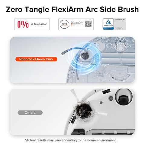 Zero-Tangling Side Brushes Replacement (2 Pieces) Qrevo Curv, Qrevo Curv S5X, Qrevo CurvX, Qrevo Edge S5A, QV 35A, Qrevo S5V, Saros 10R, Saros 10, Saros 20 Robot Vacuum