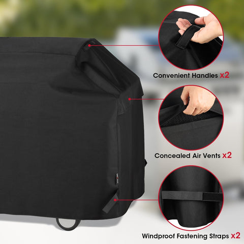 Heavy Duty Waterproof Barbecue Gas Grill Cover, 65-inch BBQ Cover, Special Fade and UV Resistant Material, Durable and Convenient, Fits Grills of Weber Char-Broil Nexgrill Brinkmann and More