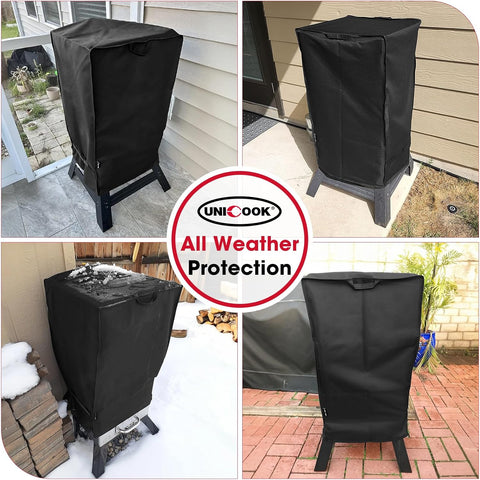 30 Inch Electric Smoker Cover for Masterbuilt, Heavy Duty Waterproof Vertical Smoker BBQ Grill Cover, All Weather Resistant, 18" W x 17" D x 33" H