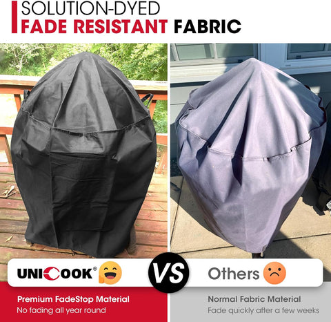Round Smoker Cover 30 Inch, Heavy Duty Waterproof Charcoal Kettle BBQ Grill Cover, Fade Resistant Barrel Protector, Fits Weber Char-Griller Akorn Kamado and More, 30" Dia x 36" H