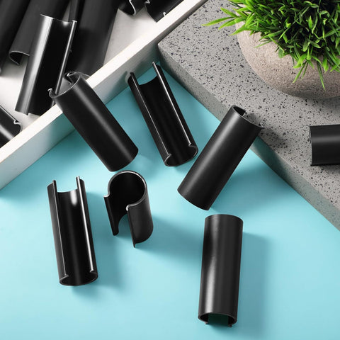 32 Pcs PVC Pipe Clips Pool Cover Clamps for Above Ground Pool Greenhouses, Row Covers, Garden, Shelters, Bird Protection, 2.4 Inch Long(for 1/2 Inch PVC Pipe,Black)