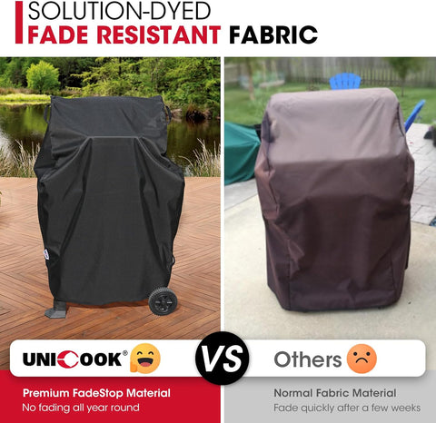 32 Inch Small Grill Cover, Heavy Duty Waterproof 2 Burner Gas BBQ Cover, Compatible with Weber Char-Broil Nexgrill KitchenAid Grills with Both Side Tables Down, All Weather Protection