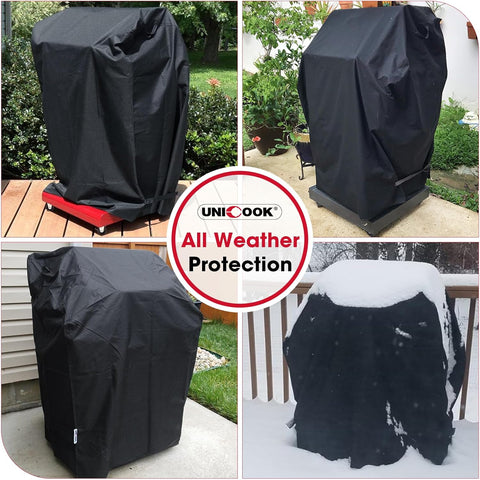 32 Inch Small Grill Cover, Heavy Duty Waterproof 2 Burner Gas BBQ Cover, Compatible with Weber Char-Broil Nexgrill KitchenAid Grills with Both Side Tables Down, All Weather Protection