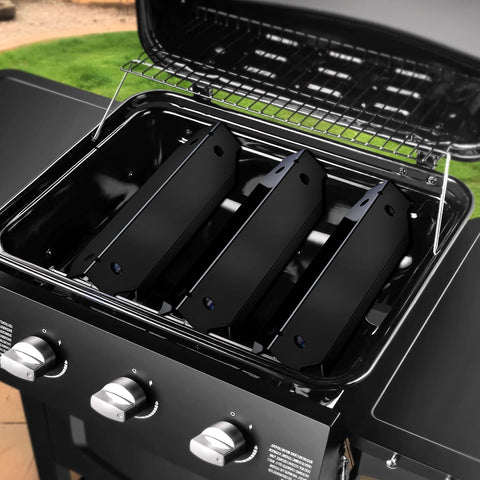 Grill Replacement Parts for Dyna-Glo 3-Burner Gas BBQ, Porcelain Grill Burner Covers, Heat Plates Shields, Flame Guards, 3 Pack