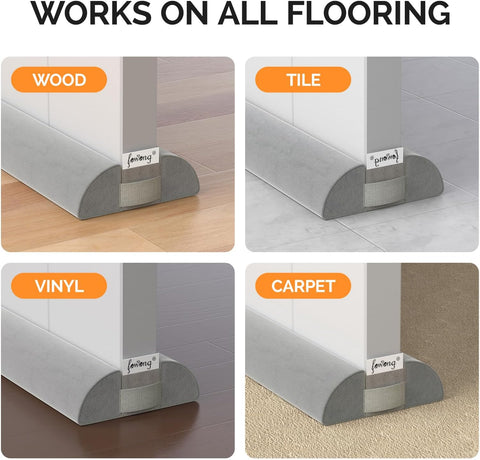 Door Draft Stopper 36" Adjustable Under Door Draft Stopper Soundproofing 30 Inch to 36 Inch Triangle Noise Blocker Seal Large Gap up to 1.7", Easy to Install Grey