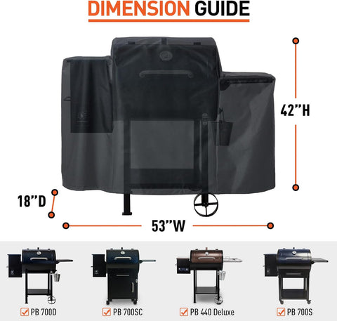 Grill Cover Compatible with Pit Boss 440D, PB440d2, Rancher 700, 700D, 700S, 700SC, Camp Chef, Heavy Duty Waterproof Outdoor BBQ Smoker Wood Pellet Grill Cover