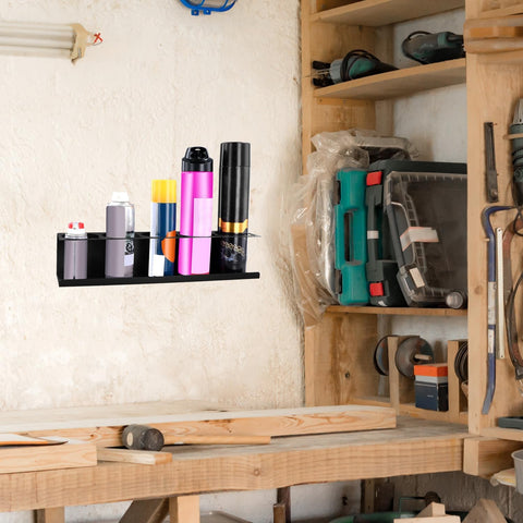 Heavy-Duty Aerosol Spray Can Holder Rack Organizer, Steel, Powder-Coated, Holds 20 Cans, 4 Pcs, Multipurpose Wall, Toolbox, Cart Mount, No Assembly Required