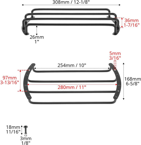 Speaker Grill Cover Set, 2 Pcs 10" Metal Bar Grille Audio, 4 Bars Speaker Subwoofer Grill Grille Cover, Compatible with Most Round Car Audio Subwoofers