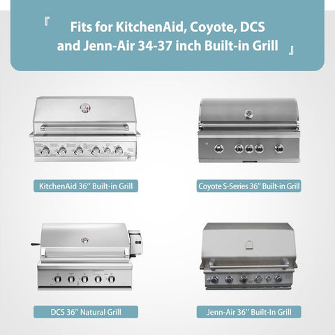 38'' Built-in Grill Cover for Coyote, DCS, Jenn-Air, KitchenAid, and Lynx, Waterproof & Windproof Island Grill Top Cover, 38" W x 28" D x 24" H