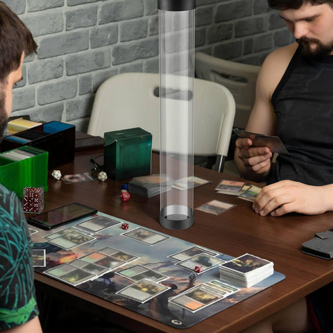 2 Pcs Playmat Tube Round Compatible with MTG Play Mat Holders 16.14 Inch Playmat Case TCG Clear Artwork Tube for Card Game Storage Toy Card Play Mat Tubes for Gaming, Easy in and Out Design