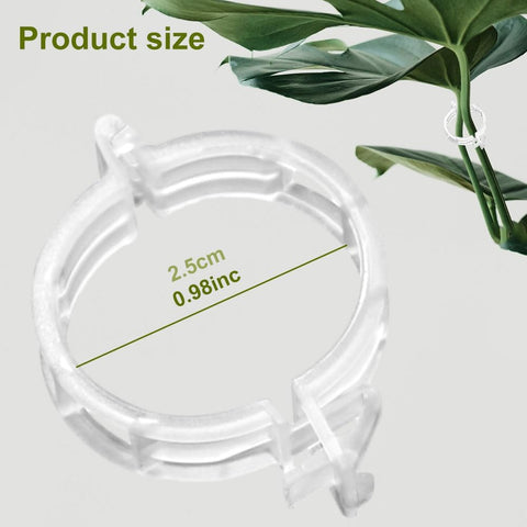 Secured Plastic Plant Clip - 100 Pcs, Garden Support Clips for Climbing Vines - Reusable, White
