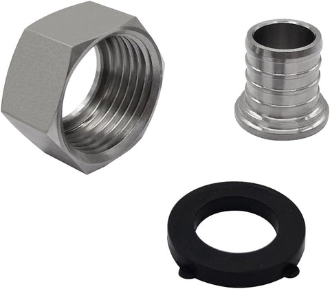 304 Stainless Steel PEX Garden Hose Adapter Fitting 3/4" PEX Barb to 3/4" GHT Female Connector for Irrigation Watering Outdoor Garden Water