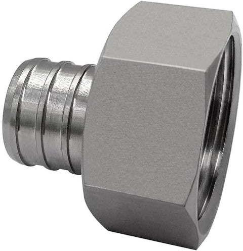 304 Stainless Steel PEX Garden Hose Adapter Fitting 3/4" PEX Barb to 3/4" GHT Female Connector for Irrigation Watering Outdoor Garden Water