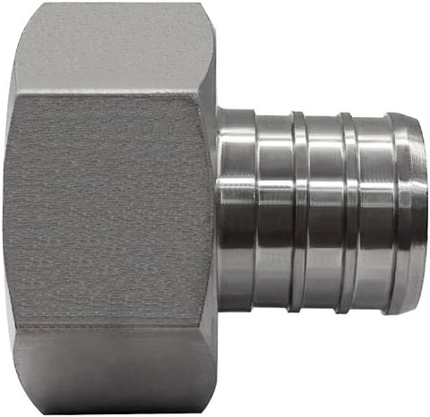 304 Stainless Steel PEX Garden Hose Adapter Fitting 3/4" PEX Barb to 3/4" GHT Female Connector for Irrigation Watering Outdoor Garden Water