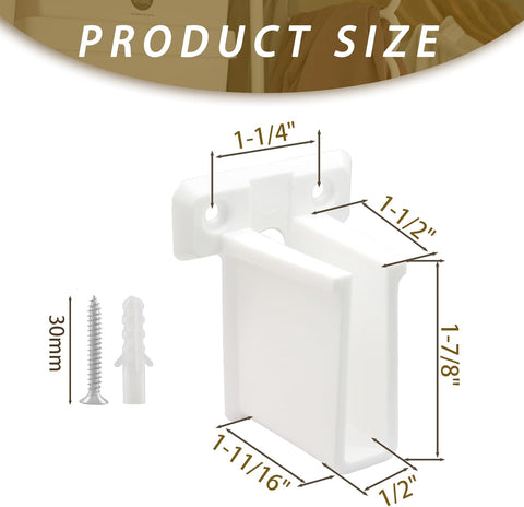 8 Pcs Wire Shelf End Brackets: Closet Maid Support, Wall Mount, White, Polyvinyl Chloride