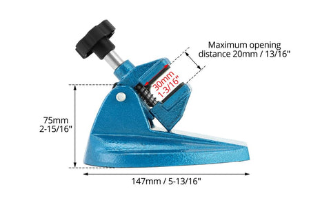 Micrometer Stand with Double Non-Slip Clamping Pad, 2 Pack Painted Cast Iron Base Micrometer Stand for Micrometers Up to 4"