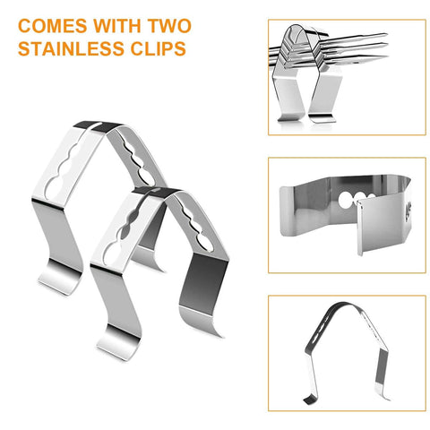 2 Pack Replacement Part for Camp Chef Meat Probes, Smoker Grill Temperature Sensor, Pellet Grills Accessories with Stainless Steel Probe Clip 2pc 1