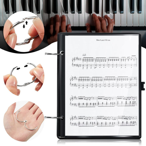 Amylove 4 Pack Music Flip Folder Marching Band Plastic Flip Folder Each with 10 Windows