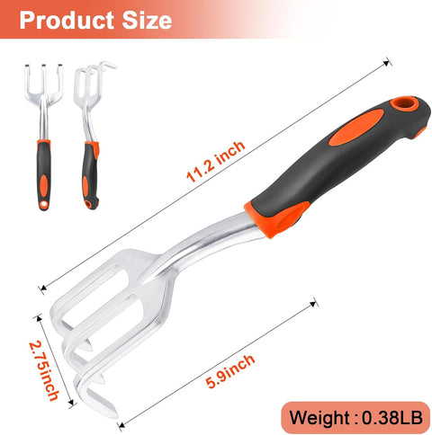 Hand Rake Garden Tool, Heavy Duty Hand Cultivators for Gardening + Garden Tools Sets, Gardening Tool Set with 39.3 in Repotting Mat