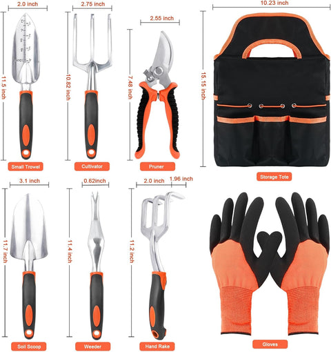 Garden Tools Set, 3 Pack Heavy Duty Gardening Tools Set + Garden Tools Set, 8 Piece Gardening Tools Set with Non Slip Ergonomic Handle