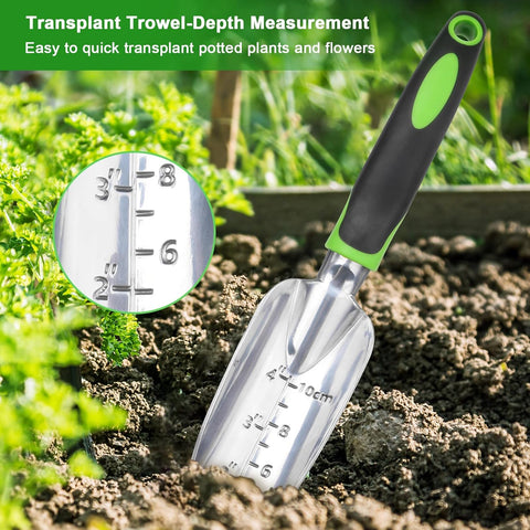 Garden Tools Set, 3 Pack Heavy Duty Gardening Tools Set Include Garden Shovel + Hand Rake Garden Tool, Heavy Duty Hand Cultivators for Gardening