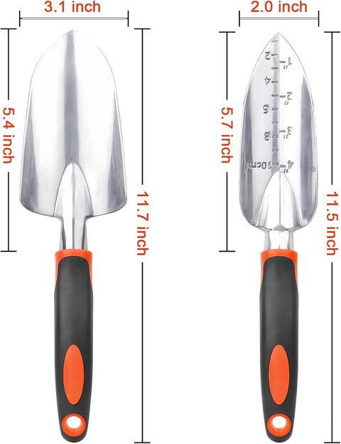 Garden Shovel Garden Hand Trowel, Heavy Duty Hand Shovel with Ergonomic Handle Garden Shovel Trowel + Garden Tool Set, 2 Pack Heavy Duty Gardening Tools Set